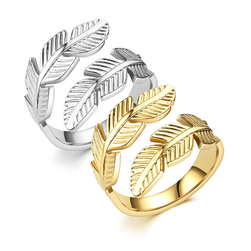 Adjustable Feather Design Ring