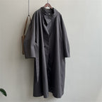 Straight Collar Mid-length Trench Coat