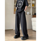 Ice Silk Textured Draping Trousers