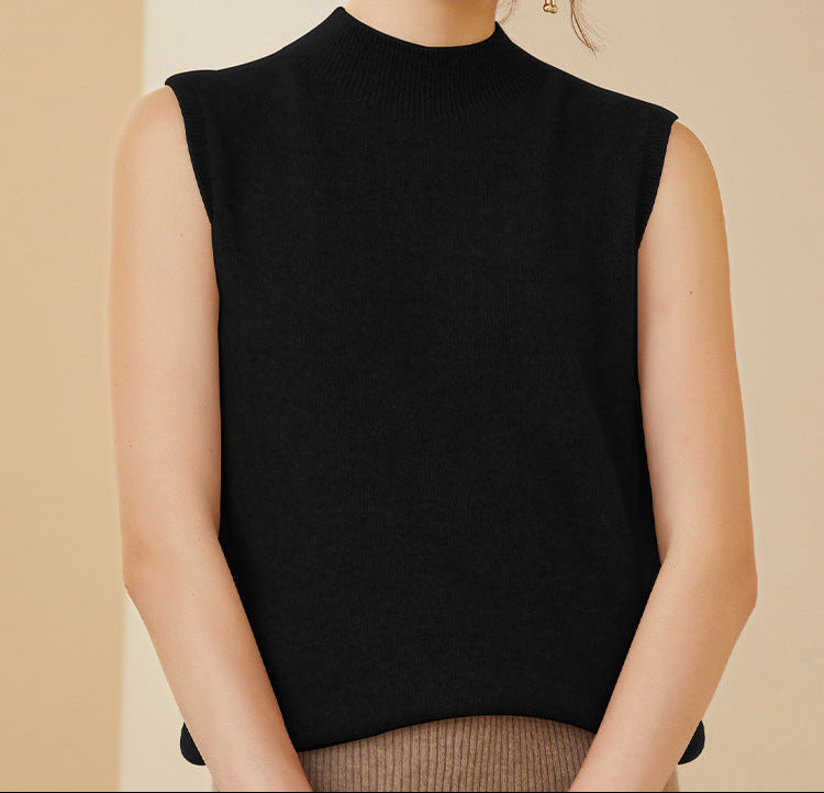 Cashmere Mock Turtleneck Sweater Vest