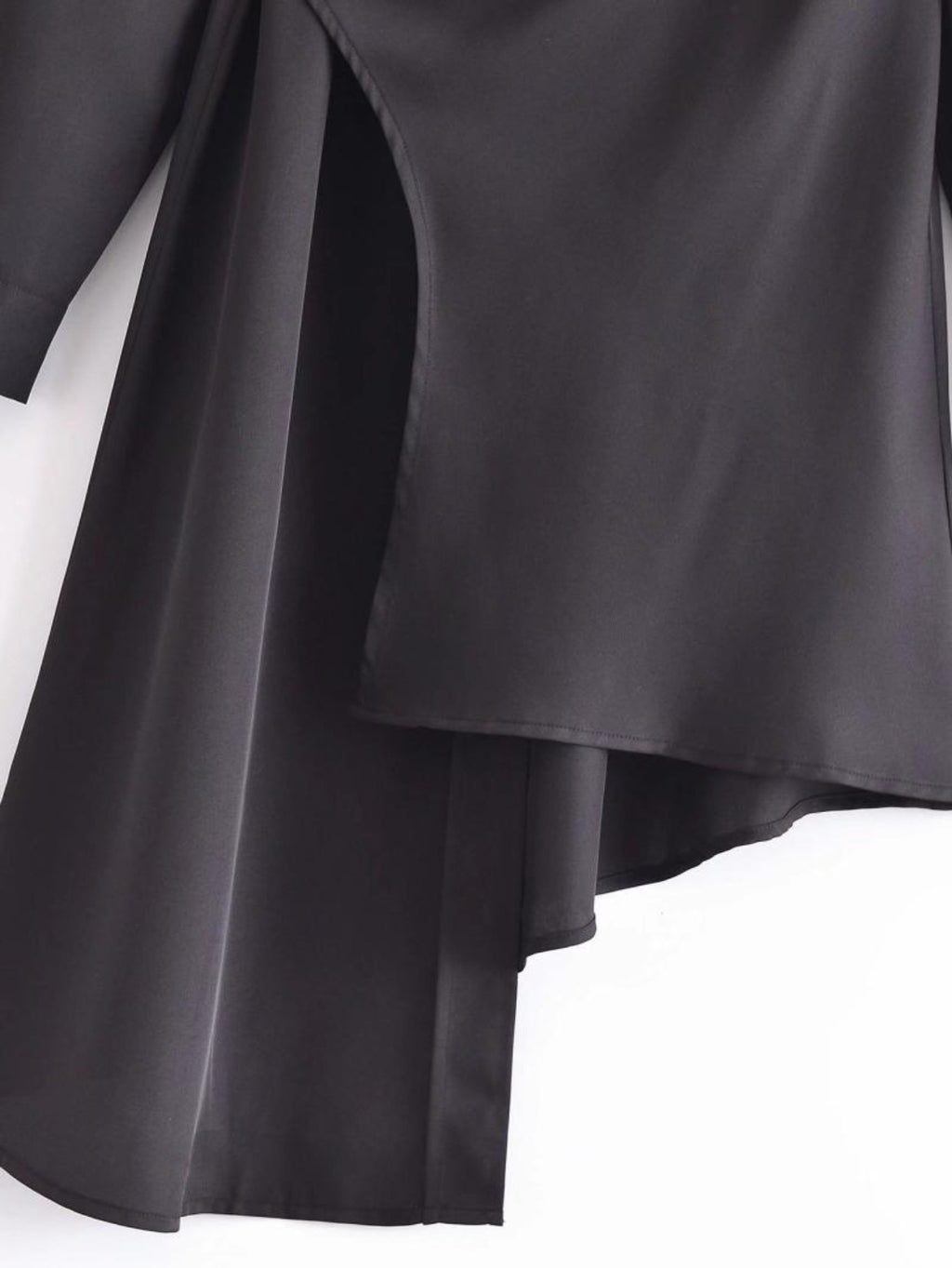 Black Asymmetrical Long Shirt / Shirtdress