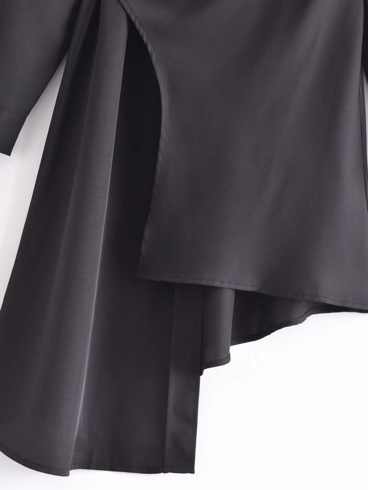 Black Asymmetrical Long Shirt / Shirtdress