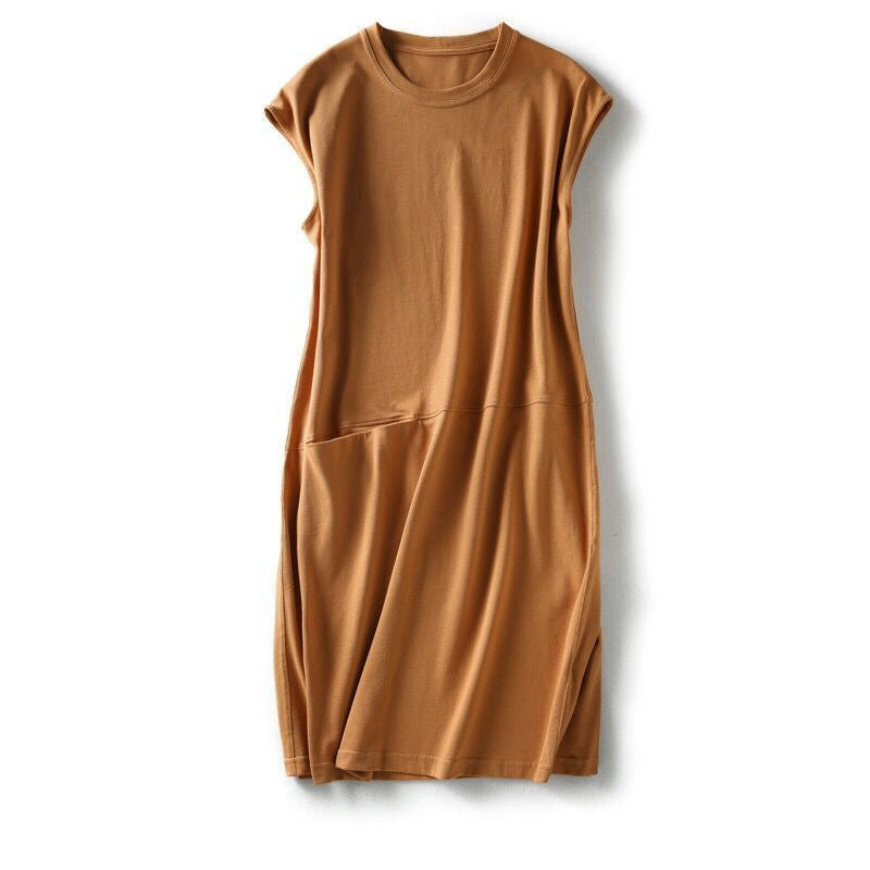 Slim solid color T-shirt/dress