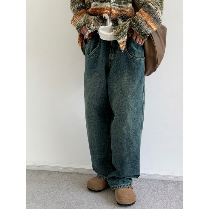 Japanese-style Retro Basic Style Blue Jeans