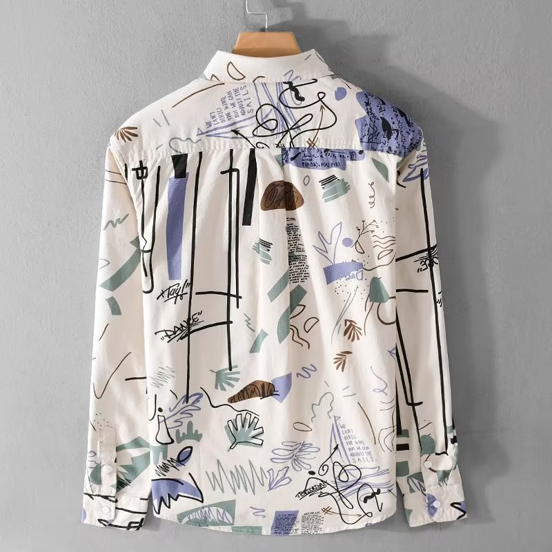 Loose Printed Long Sleeve Shirt