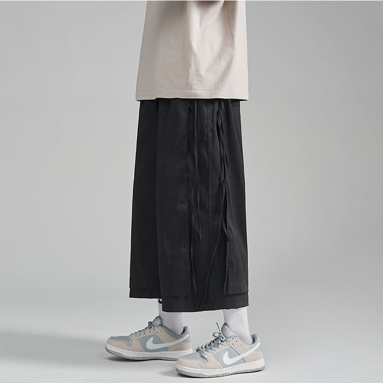 Sense Faux Double Layer Wide Leg Culottes