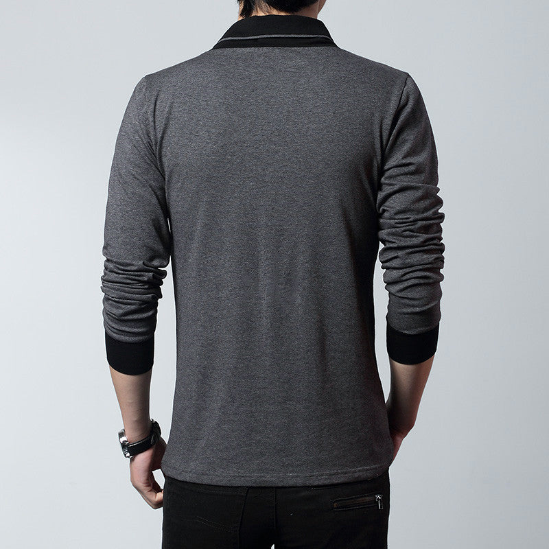 Layered Collar Sleek Long-Sleeved t-Shirt