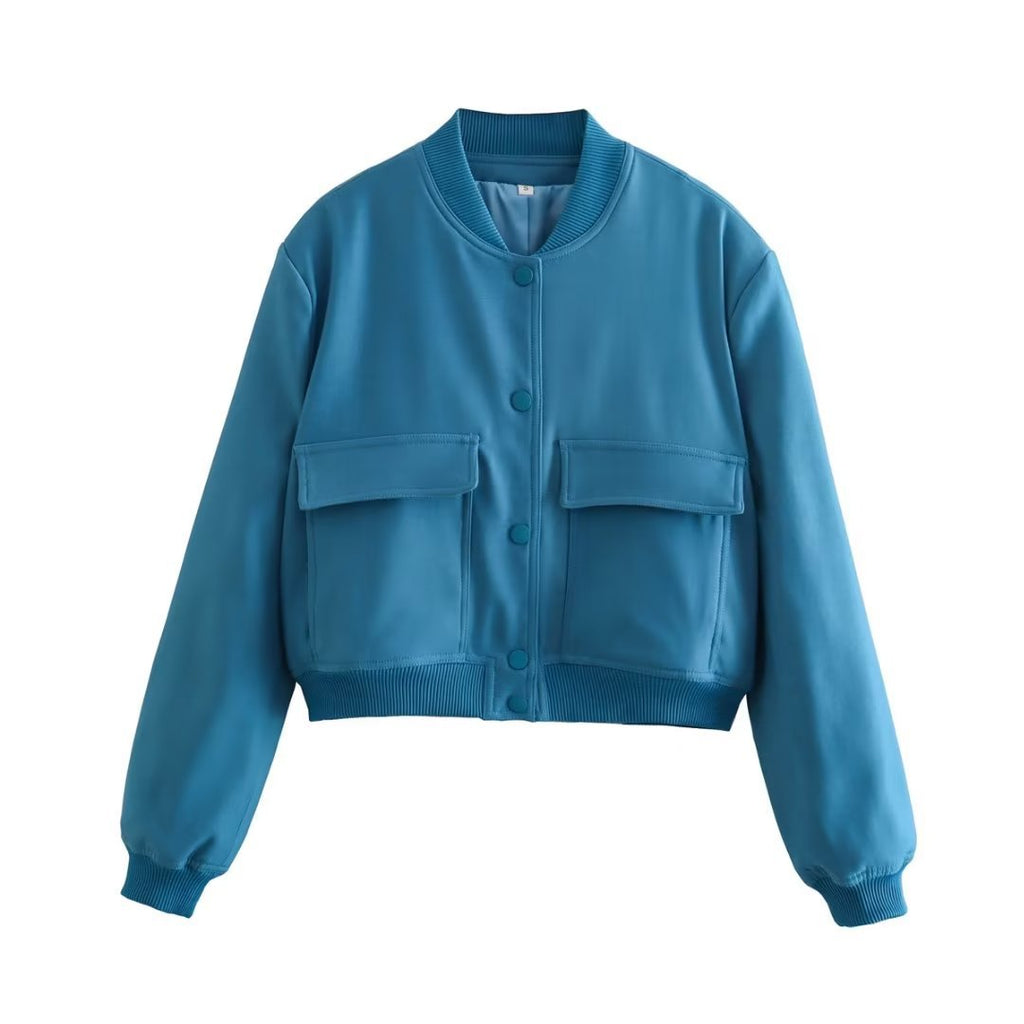Casual Single-breasted Stand Collar Short Jacket