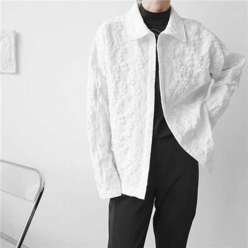 Embroidered Niche Design Long Sleeve Shirt