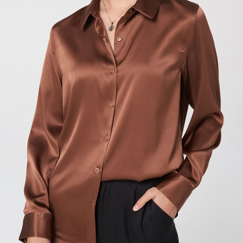 Satin long sleeve shirt