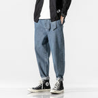 Japanese Style Pinstriped Capri Jeans