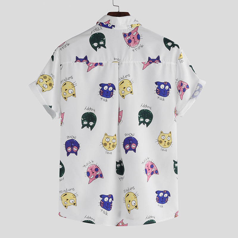 Cat Mood Print Shirt