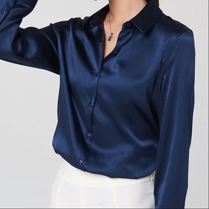 Satin long sleeve shirt