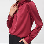 Satin long sleeve shirt