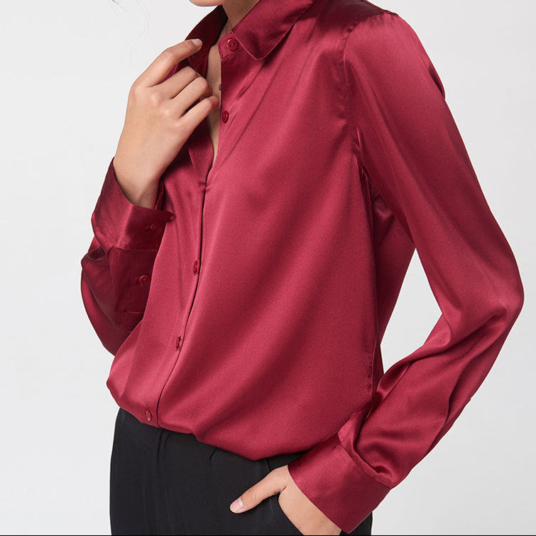 Satin long sleeve shirt