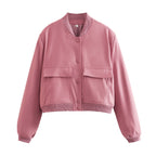 Casual Single-breasted Stand Collar Short Jacket