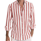 Striped Casual Long-sleeved Print Shirt