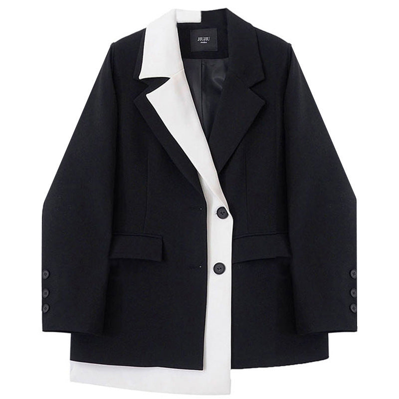 Irregular Contrast Suit Jacket