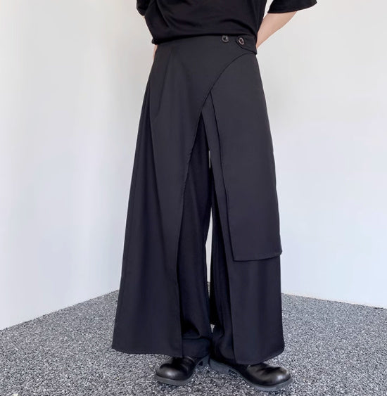 Multi Layered Irregular Large Skirt Pants