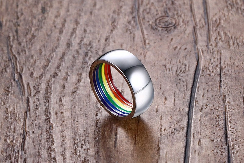 Lowkey Rainbow Stainless Steel Wide Ring
