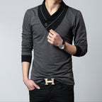 Layered Collar Sleek Long-Sleeved t-Shirt