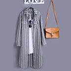 Long Striped Button Shirt/ShirtDress