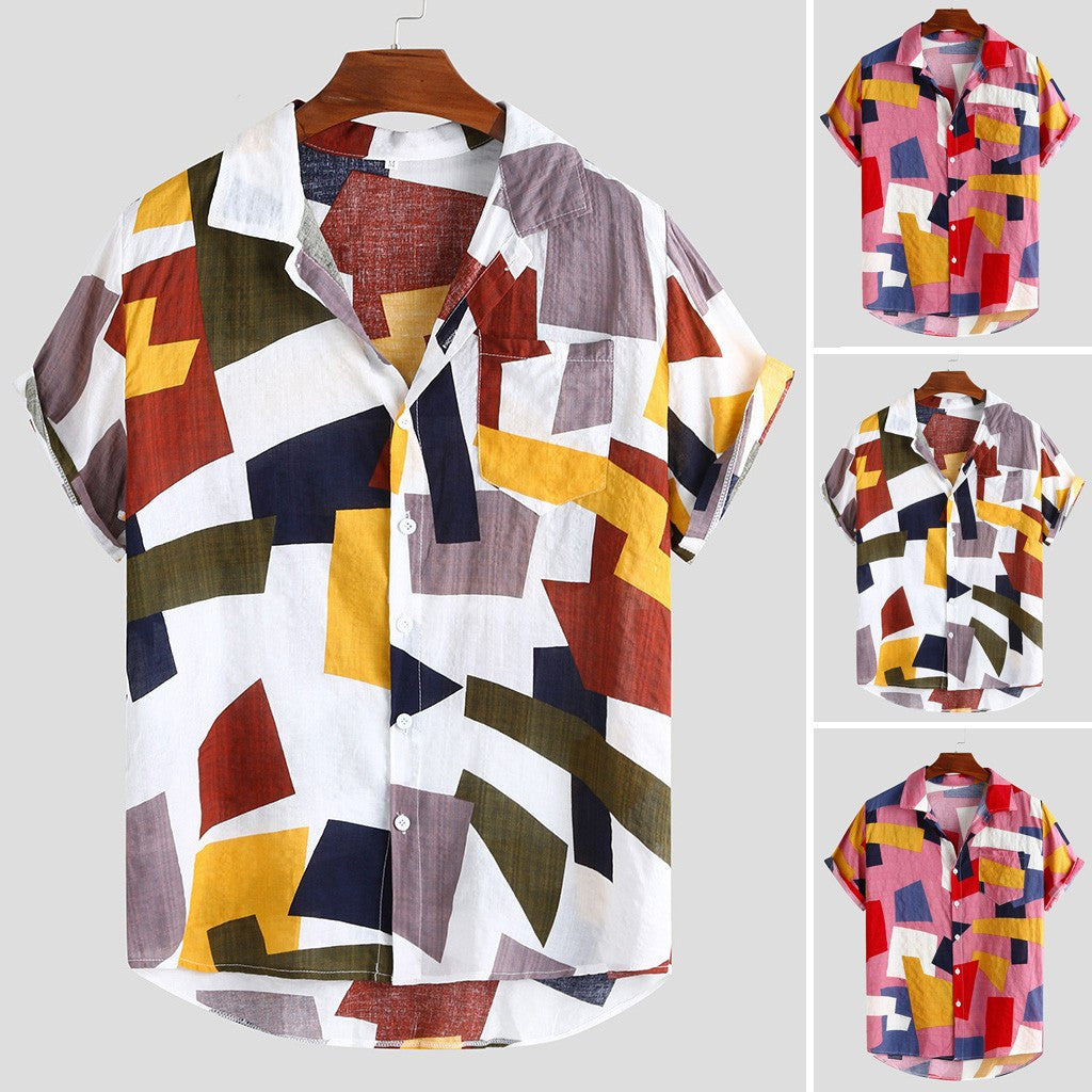 Patterned Button-up Casual Shirt