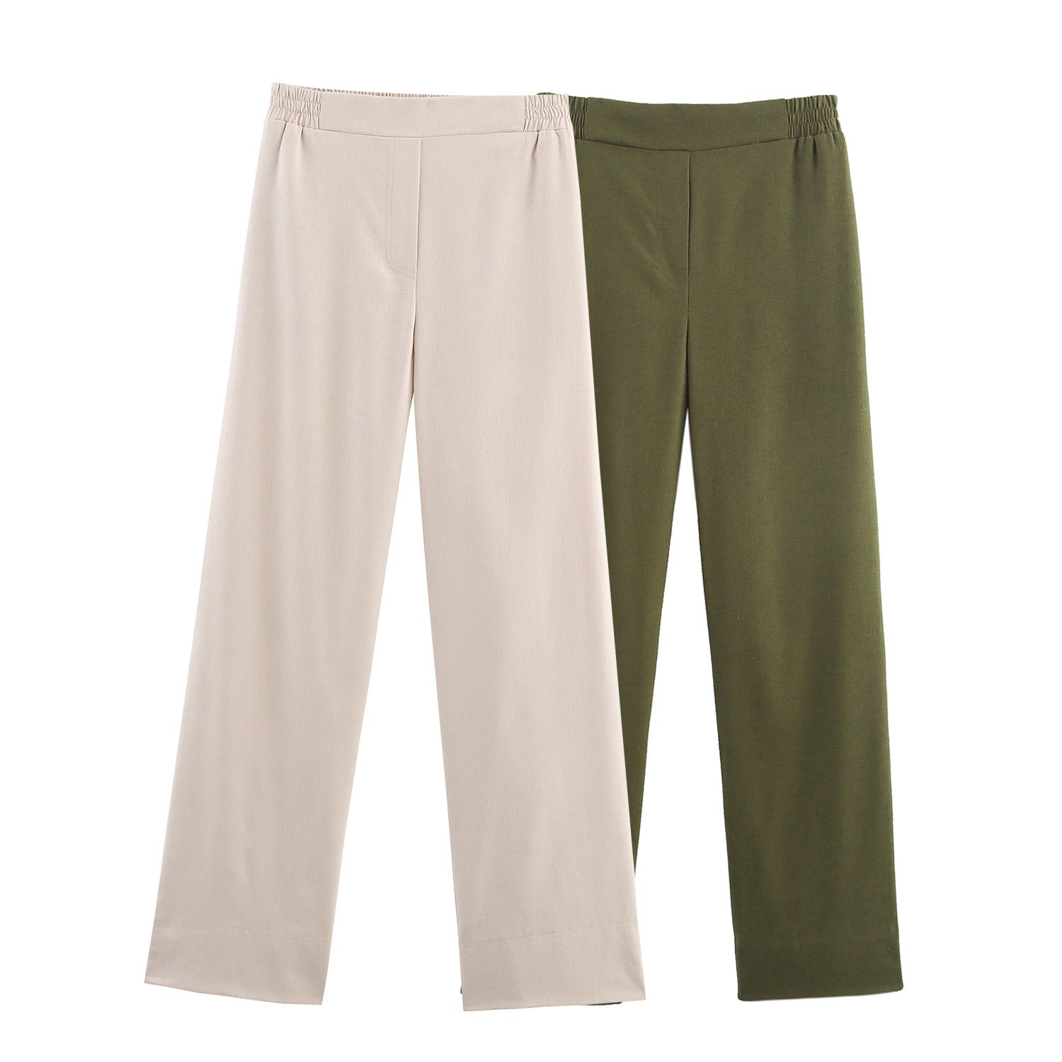 Linen Double Breasted Jacket - Wide Leg Pants Suit