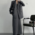 Striped Oversized Skirt Suit