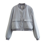 Casual Single-breasted Stand Collar Short Jacket