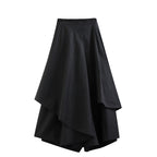 Irregular Ruffle High Waist Panel Skirt