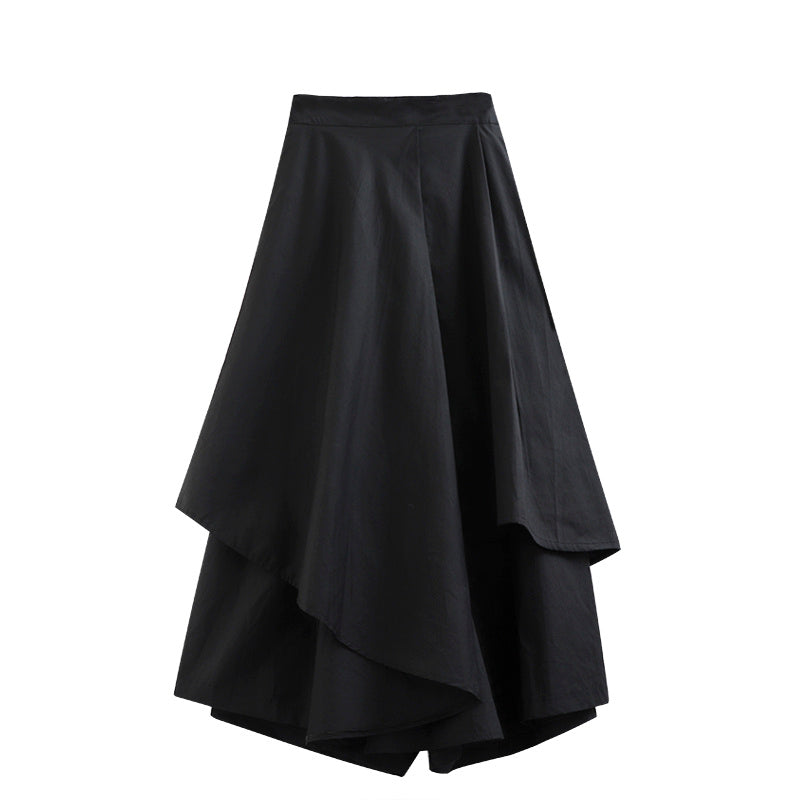 Irregular Ruffle High Waist Panel Skirt