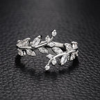 Graceful Leaf Adjustable Ring