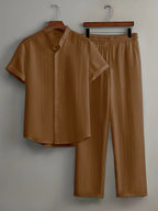 Casual Multi-color Short Sleeve + Pant Set