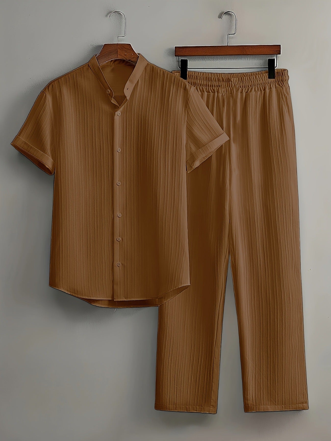 Casual Multi-color Short Sleeve + Pant Set