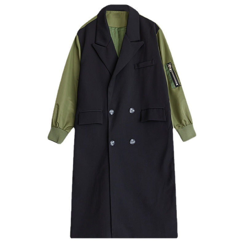 Double-layer Suit Collar Trench Coat