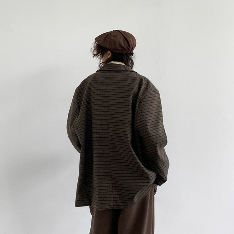 Retro Japanese Style Patterned Blazer