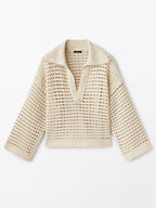 Pastoral Style Knitted Hollow Sweater