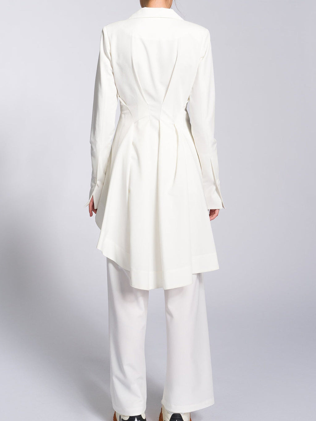 Irregular Hem Jacket & Pants Suit