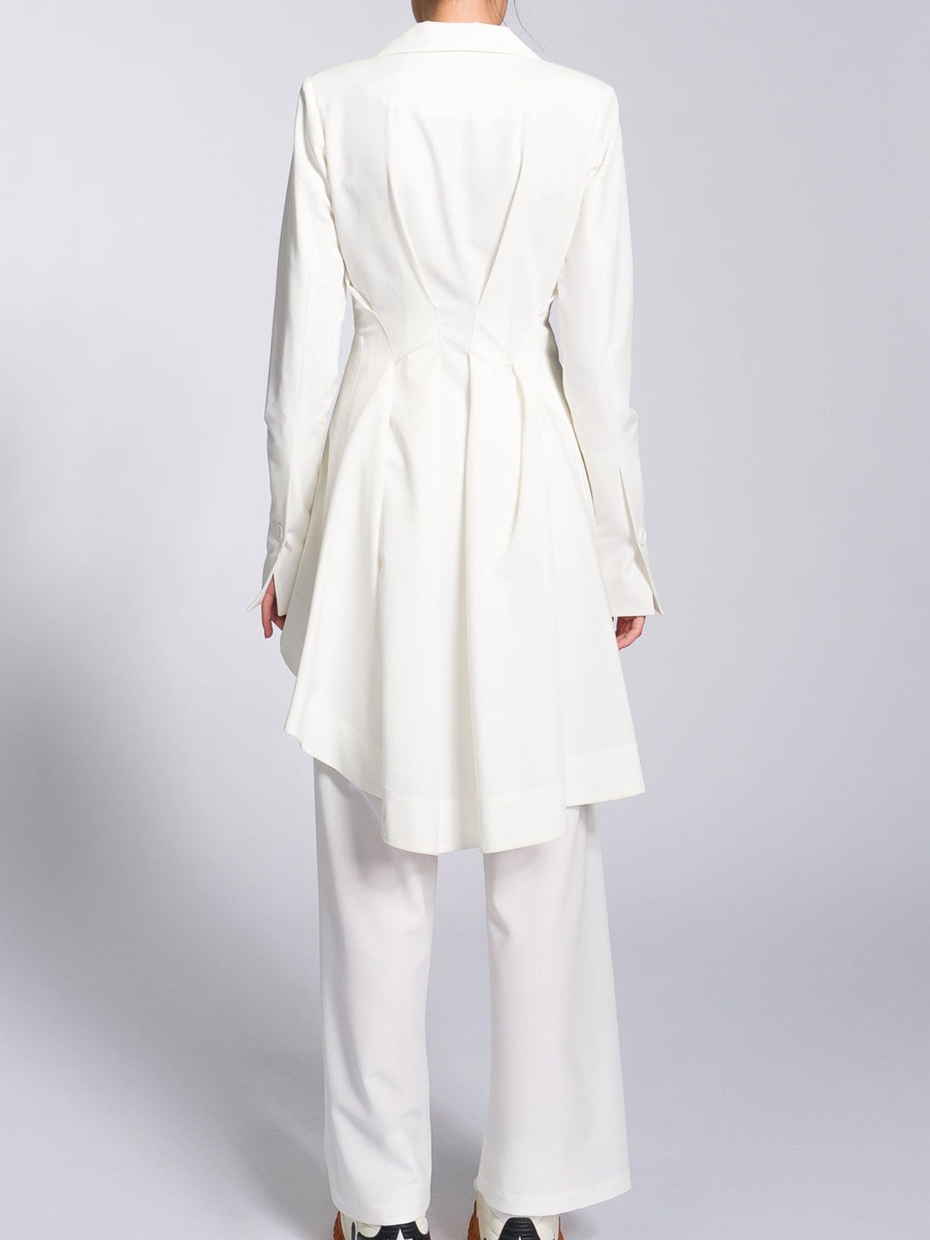 Irregular Hem Jacket & Pants Suit
