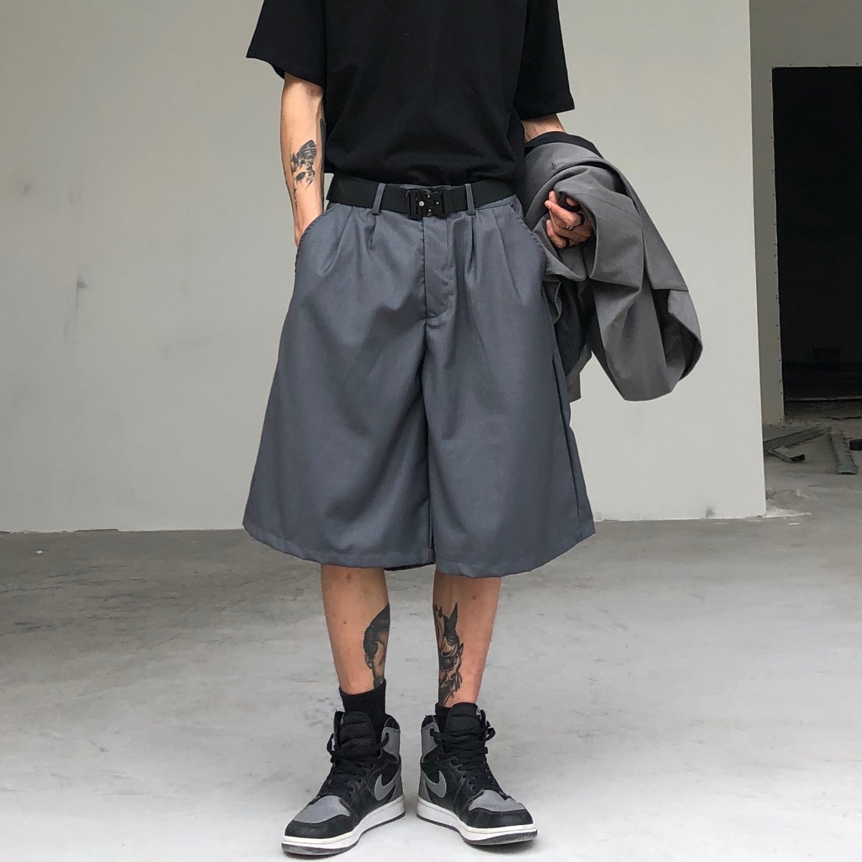 Straight Casual Suit Shorts