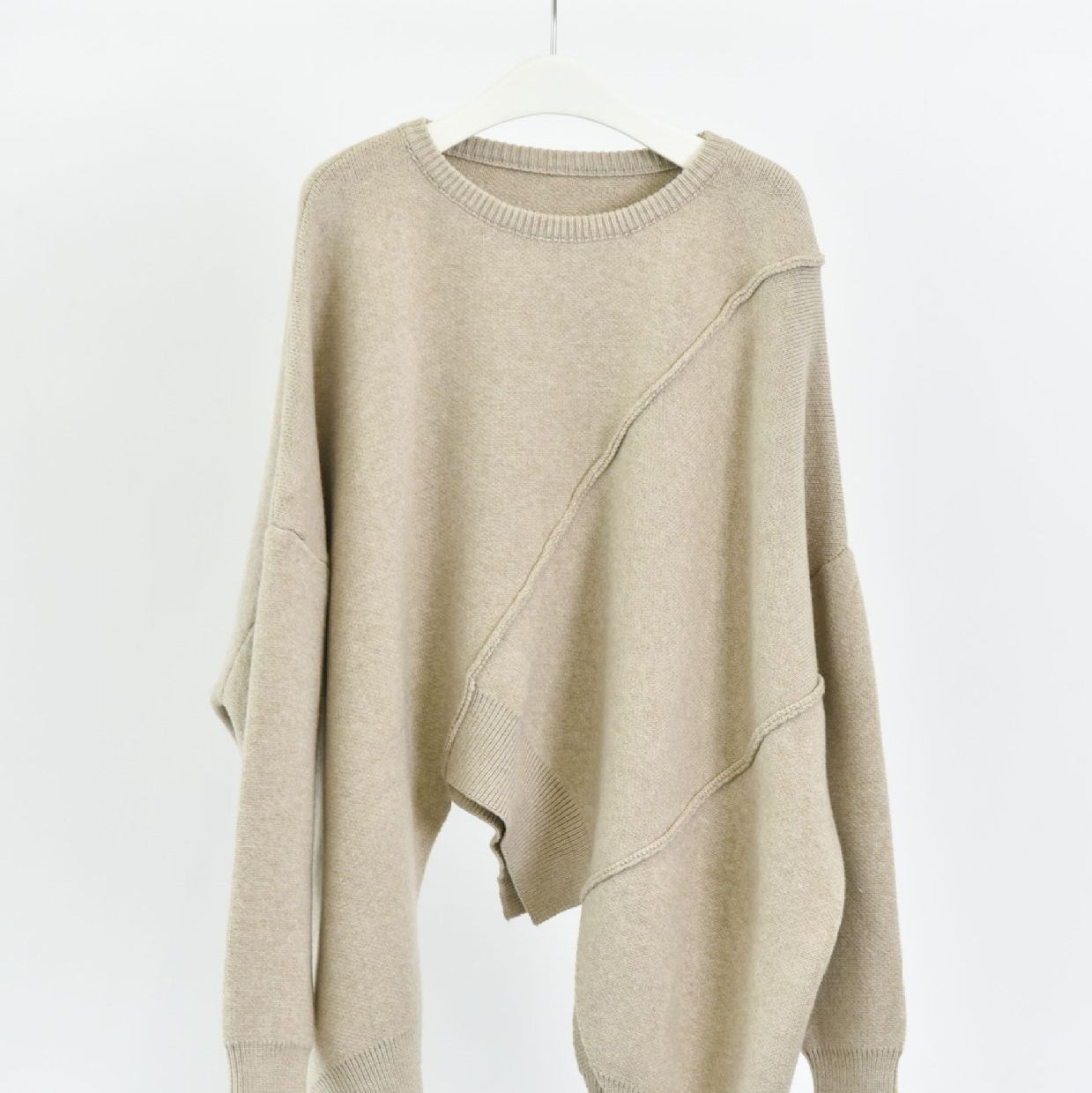 Asymmetrical Stitching Japanese Style Batwing Sweater