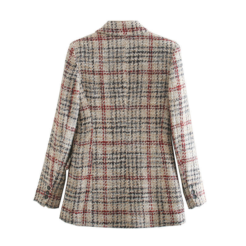 Slim Light-Plaid Blazer