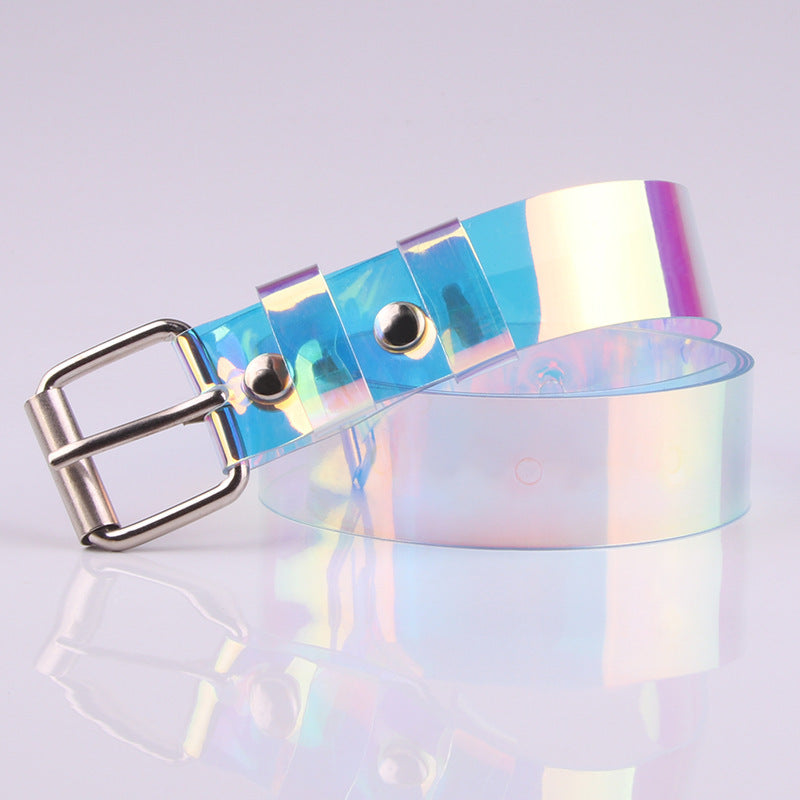 Holographic Rainbow Transparent Plastic Belt
