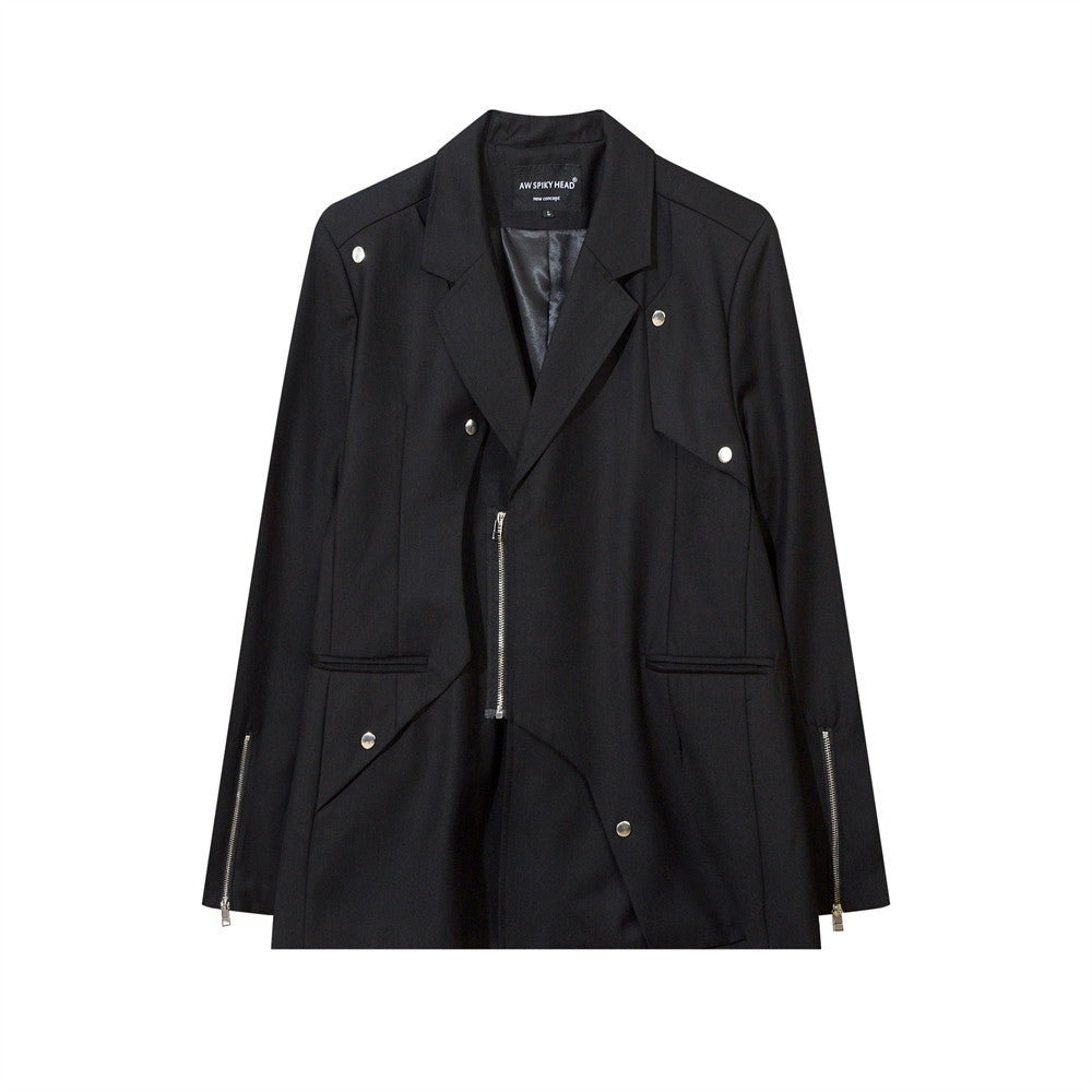 Designer Zipper Casual Suit Jacket