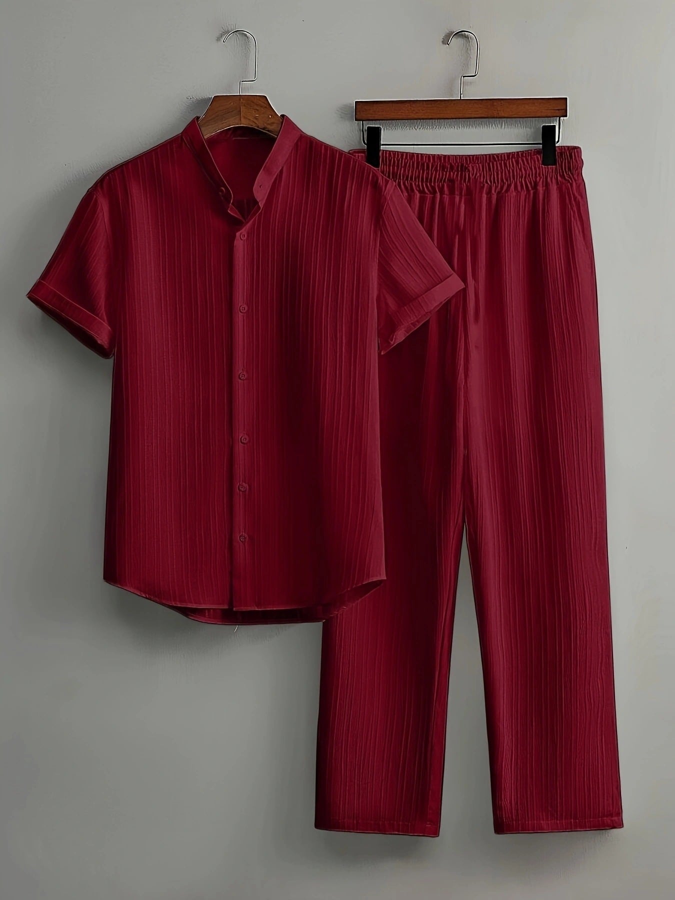 Casual Multi-color Short Sleeve + Pant Set