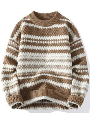 Textured Striped Big Sweater