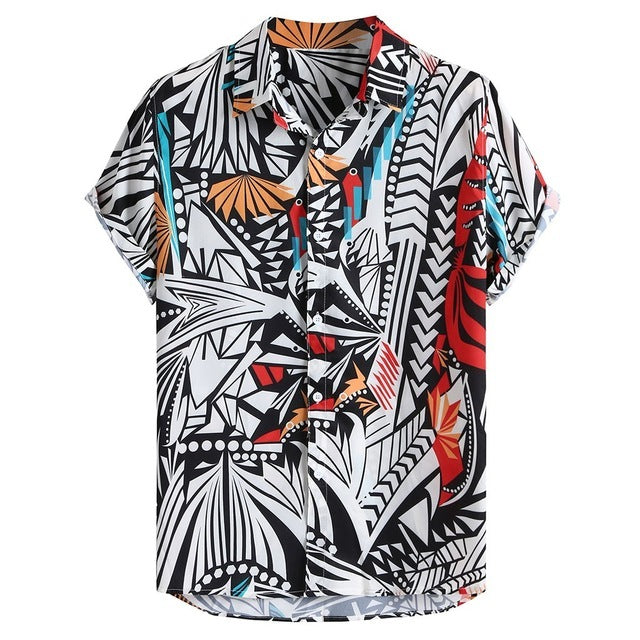 Swiggle Pattern Print Button up