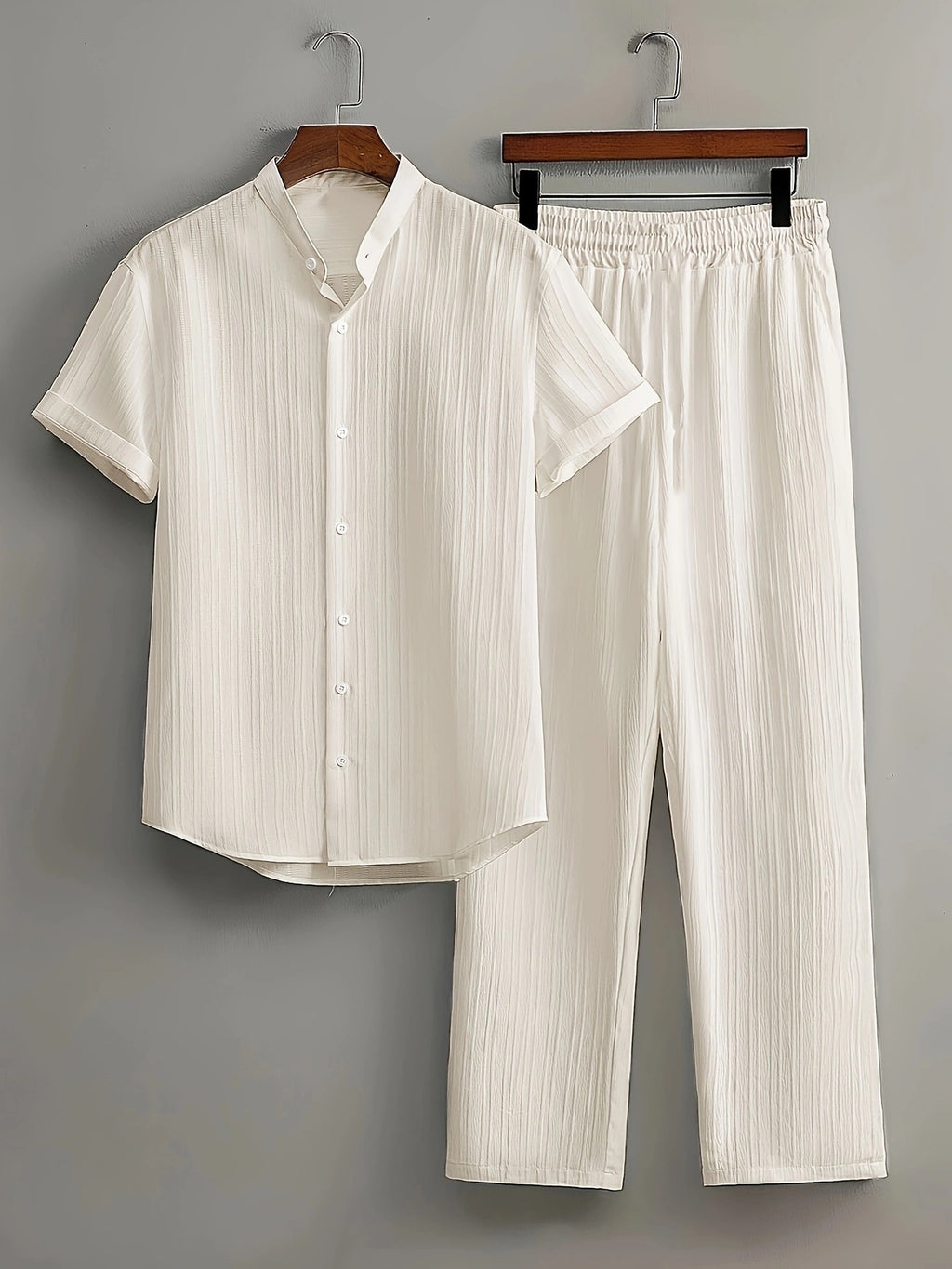 Casual Multi-color Short Sleeve + Pant Set