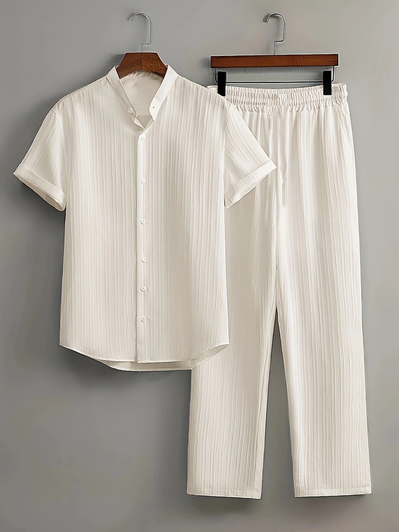 Casual Multi-color Short Sleeve + Pant Set